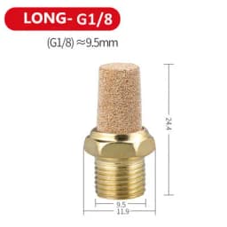 Pneumatic Exhaust Muffler Silencer M5 1/8 1/4 3/8 1/2 3/4 BSP Male Thread For Air Noise Brass Adjustable Long Short BSL SLM SLL