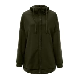 Slouchy Y2k Thicken Sweatshirt Women's Mid Length Solid Color Oversized Hoodies With Pockets Winter Large Size Hooded Jacket 5XL