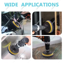 Car Polishing Buffing Sponge Foam Wool Pads Sandpaper Kit For Waxing Sanding Polisher M10 Drill Adapter Hexagonal Thread 3Inch