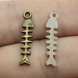 20pcs Fish Bone Charms For Jewelry Making Antique Bronze Silver Color Pendants DIY Crafts Making Findings Handmade Jewelry