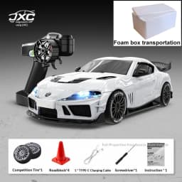 New 1:43 RC Drift Car, 2.4G Four-wheel Drive, with Steering Gyroscope Adjustable Speed Cool Light, JXC SP4301 RC Car Toy Gift