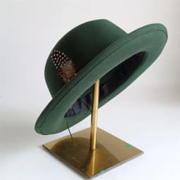 Dark Green Fedora Hat DIY fedora hat small turn-up men's hat retro jazz hat women's role-playing hat mens hat gorras para hom