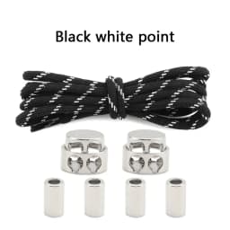 1Pair Lock Shoe laces Without ties Metal Buckle Laces Round Elastic Laces Sneakers Kids Adult No Tie Shoelaces Shoes Accessories