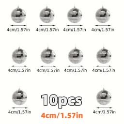 10-30pcs Mini Disco Ball Ornaments Reflective Glass Silver Baubles for Mardi Gras Disco Party Decor Sparkling Christmas DIY Gift