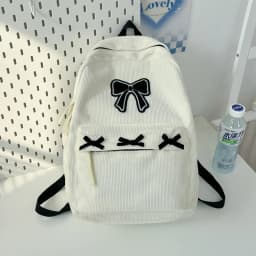 Y2K Girls Star Pattern Laptop Backpack Teen Student Large Capacity School Bookbag Corduroy Rucksack Double Strap Shoulder Bag