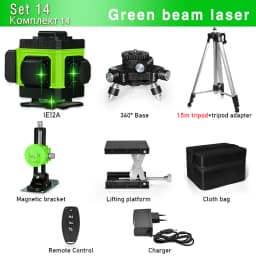 Clubiona 12 and 16 lines Professional Floor Ceiling Remote Control Green Line Laser Level with Pulse mode