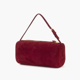 Donna-in Genuine Mini Suede Handbag Real Leather Square Pen Container Bag for Women