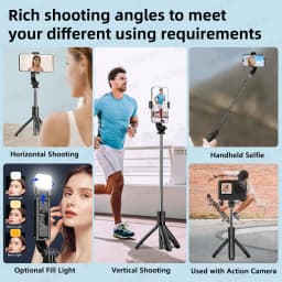 Selfie Stick Tripod for Cell Phone, Mobile Stand Monopod with Wireless Remote for iPhone Samsung Huawei Xiaomi Smartphone