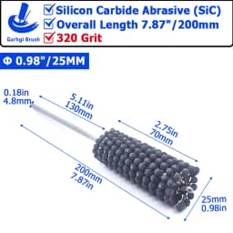 320Grit Cylinder Hone Ball Brush Tool Silicon Carbide Metal Engine Valve Guides Deburring Carbon Removal Crosshatching Polishing