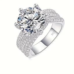 925 Sterling Silver 5 Carat Moissanite Eternity Ring Fashion Trend Temperament Design Light Luxury Niche Senior Lady