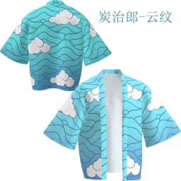 Demon Killer Cartoon Kimono Style Jacket Anime Cape Half Sleeve Cardigan