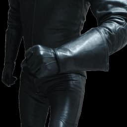 35CM Mens Leather gloves Touch Screen Double Cuff Luxury Unlined Genuine Leather Tight Long Driving Riding Moto Gloves