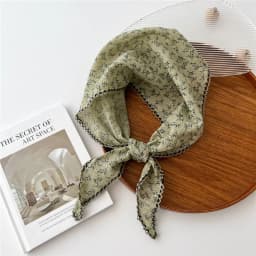 Simple Floral Scarves Triangle Headscarf Summer Outdoor Head Neck Sun Protective Scarf for Woman