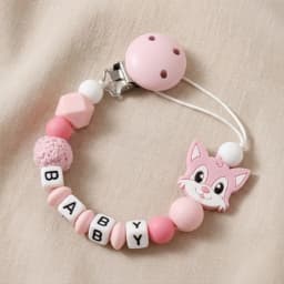 Personalized Baby Pacifier Clip Custom Name Wolf Silicone Teether Chain BPA Free Dummy Holder Newborn Gift