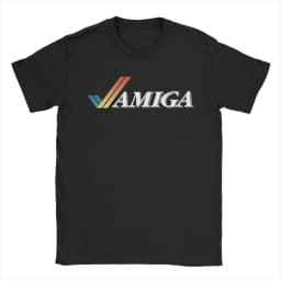 Men T-Shirts Commodore Amiga Logo Casual Cotton Tee Shirt Short Sleeve T Shirt Round Collar Tops Graphic Printed