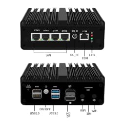 Fanless Mini PC Intel N150 Celeron N5105 7305 J6412 4×i226-V 2.5G LAN Solid Firewall Router Proxmox PfSense Industrial Computer