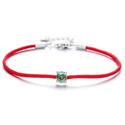 925 Sterling Silver 0.5ct D VVS Moissanite Red Rope Bracelet with for Women Fine Jewelry Wedding Engagement Party Christmas Gift