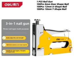 Deli 3-in-1/4-in-1 Staple Gun Kit Heavy Duty Nail Gun U-shape T-shape I-shape Door-shape Staples Nail Home Upholstery Fix Tools