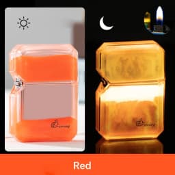 Luminous quicksand fluorescent gas lighter windproof creative transparent shell cigarette accessories give boyfriend trendy gift