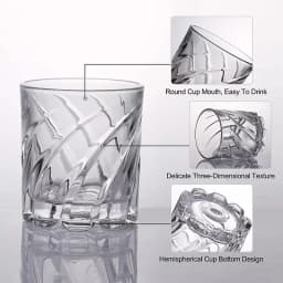 1PCS Rotating Whiskey Glass Old Fashioned Glass for Drinking Bourbon,Scotch,Cocktails or Tea,Whiskey