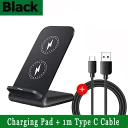 Fast Wireless Charging Stand Compatible with Samsung S24/S23/S22/S21 Ultra, iPhone 17‑12 Pro Max & Xiaomi Smartphones