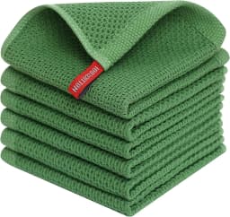 1/6Pcs Hot-selling Pure Cotton Honeycomb Kitchen Square Towel Set Easy To Clean with Hook Waffle 30*30cm