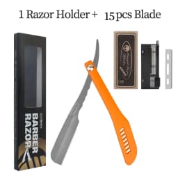 Men Manual Folding Beard Shaver Hollow Out Handle Straight Razor Barber Shaver Salon & Home Use With 100pcs Edge Single Blades