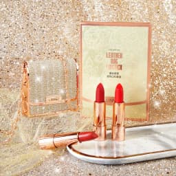Matte Lipstick Set 3 Colours with Silver Chain Bag Waterproof Non-Stick Long Lasting Red 3.5gx3pcs