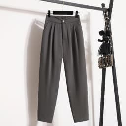 Autumn Female Formal Trousers Solid Color Ankle-length Button Fly Elastic Waist Office Lady Elegant Pencil Pants