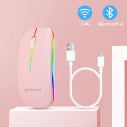 GOOJODOQ Bluetooth + 2.4G Dual-mode Mouse Rechargeable Colorful Light 800-1200-1600 DPI Noiseless Click Ergonomic Design
