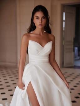Customized Charming Pleat A Line Organza Wedding Dresses High Slit Formal Bridal Gowns Wedding Photography Wear robe de mariée