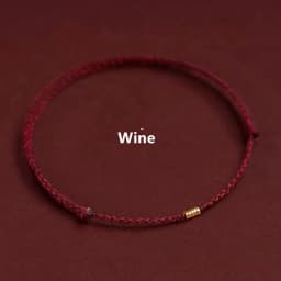 Hand Braided Red Rope Bracelet Copper Lucky Bead Hand Rope Couple Bracelet Simple Buckle Ethnic Original Female Accessory