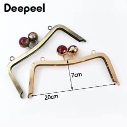 1/2Pcs Deepeel 20cm Metal Handle for Bags Pearl Head Kiss Lock Clasp Purse Brackets HandBags Handles Replacement Accessories