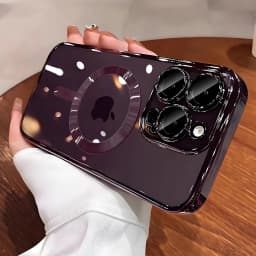 Magnetic Plating Camera Lens Protection Case For iPhone 16 15 14 Plus 13 12 11 17 Pro Max Case for Magsafe Wireless Charge Cover