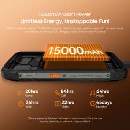 Blackview ROCK 1 Rugged Smartphone, Android 16, 24GB(8+16GB Expand) RAM 256GB ROM, 6.56" HD+ IPS Display, 15000mAh Large Battery, Underwater Camera, IP68 IP69K, Helio G81, Wi‑Fi 5 BT 5.0, NFC