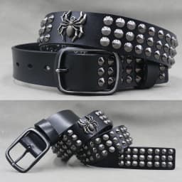 Designer Brand Belt Men Rivet Real Leather Pin Belt Male Black Rock Genuine Leather Cowhide Luxury Punk Belt Jeans