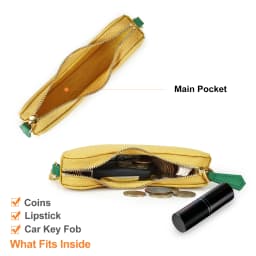 CONTACT'S Genuine Leather Bag Charm, Fruit Series Mini Pouch Keychain, Cute Handbag Pendant for Women, Female Small Item Holder