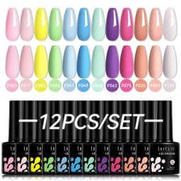 LILYCUTE 12PCs 7ml Nude Brown Red Nail Gel Polish Set Semi Permanent UV Gel For Nail Art Manicure Soak Off Gel Nail Polish Kit