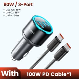 Toocki 130W Car Charger PD 100W PPS SFC2.0 Fast USB Type C Car Phone Charger for iPhone 17 16 15 Samsung S26 S25 Tablet Laptop