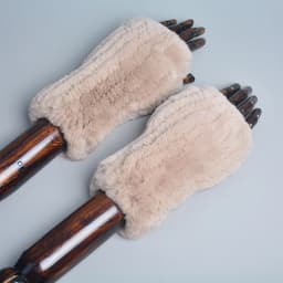 One Set Women Real Rex Rabbit Fur Cuff+Headband Winter Warmer Hat Arm Wrist Sleeve Gloves Female Real Fur Cap+Elastic Wristband