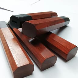 1piece Red Sandalwood + Ebony Octagonal Knife Handle for DIY Semi-finished Damascus Knife Handle Material Kitchen Knife Handle