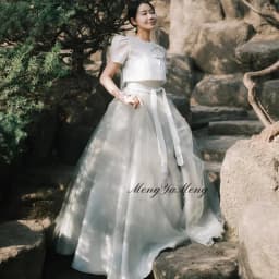New Hanbok A-Line 2PCS Wedding Dresses Short Sleeves Ribbon Pleat Customized Korea Photoshoot Plus Size Floor-Length 2026