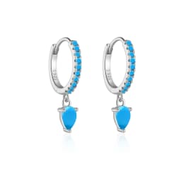 DPLAOPA 100% 925 Sterling Silver Water Drop Color Zircon Hoop Earrings 2024 Simple Advanced Fine Gift Jewelry For Women