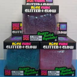 @Needoh Nice Cube Glitter & Glow Squeeze Sensory Stretch Anxiety Relief ADHD Fidget Leisure Adult Gift