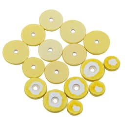 16pcs Yellow Flute Pad Repair Part Restoration Tool Premium Cork Leather Pad for Flute Woodwind Accessories