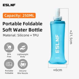 ESLNF 500ml Collapsible Water Bladder Soft Water Bag BPA‑Free Food Grade Leak‑Proof Portable Running Cycling Camping Hydration