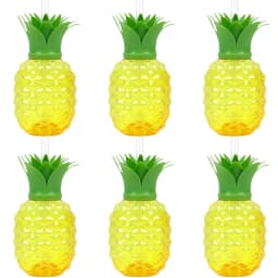 6/10pcs Hawaiian Summer Pineapple Coconut Drinking Cups Strawberry Shaped Juice Drink Cups for Birthday Wedding Beach Pool Party