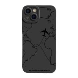 Travel-nspired Airplane Route Desian Phone Case For iPhone 16 15 14 13 12 11 Pro Max Mini 8 7 Plus X XR XS Soft Silicone Covers