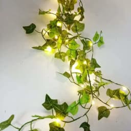 LED Artificial Green Rattan Leaf Fairy Lights String Battery Powered Wedding Garland Ramadan Outdoor Garden EID Room Decoration