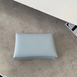 Customized name card holder for ladies, genuine leather, double-fold card holder with palmprint snap fastener, card case, wallet